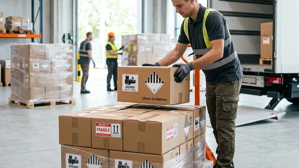 Lithium-ion batteries and Class 9 miscellaneous dangerous goods packed for transport