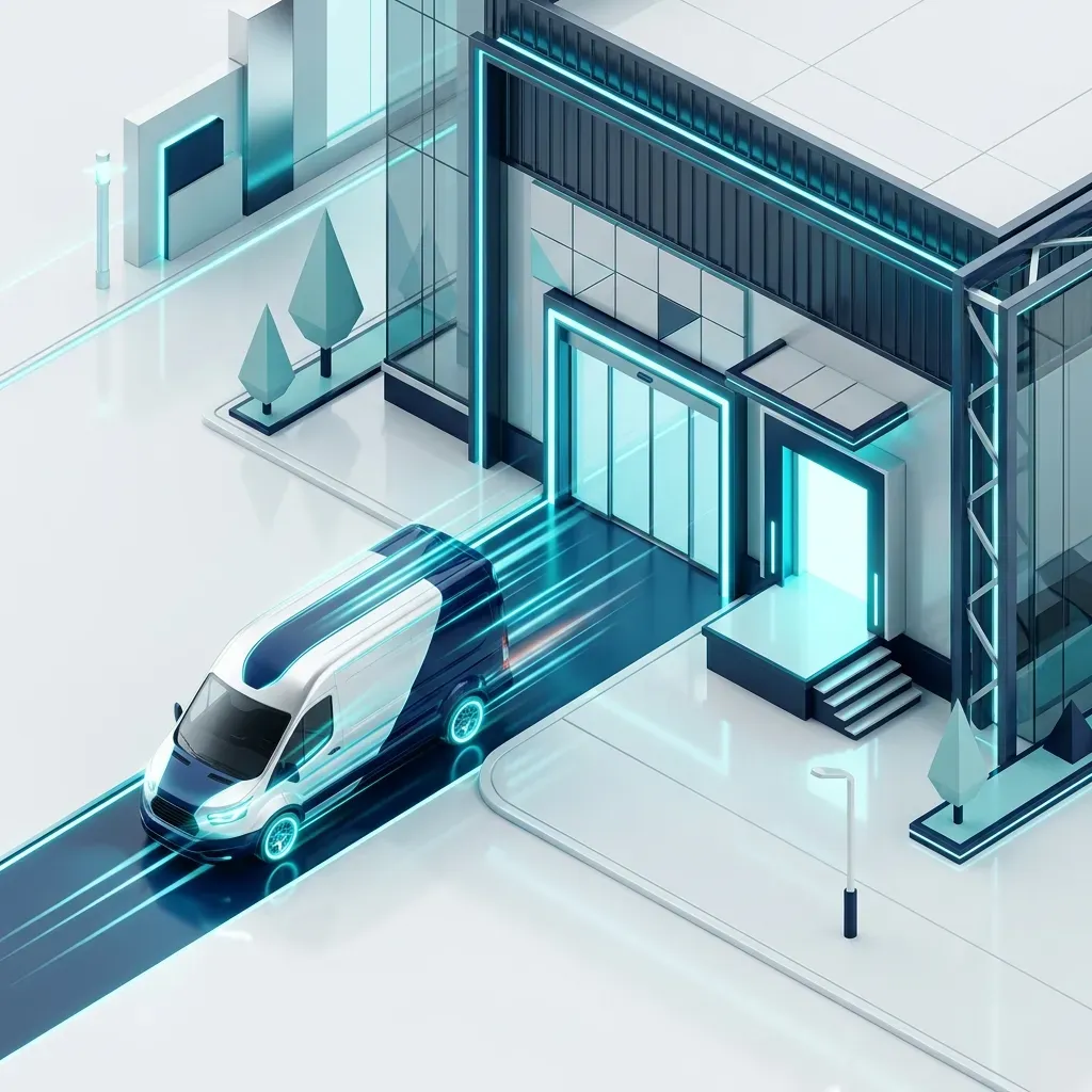 Urgent door-to-door express freight delivery concept
