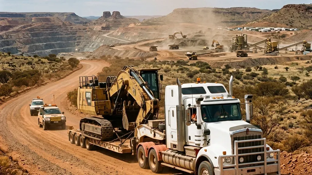 Heavy machinery delivered to a remote mine site