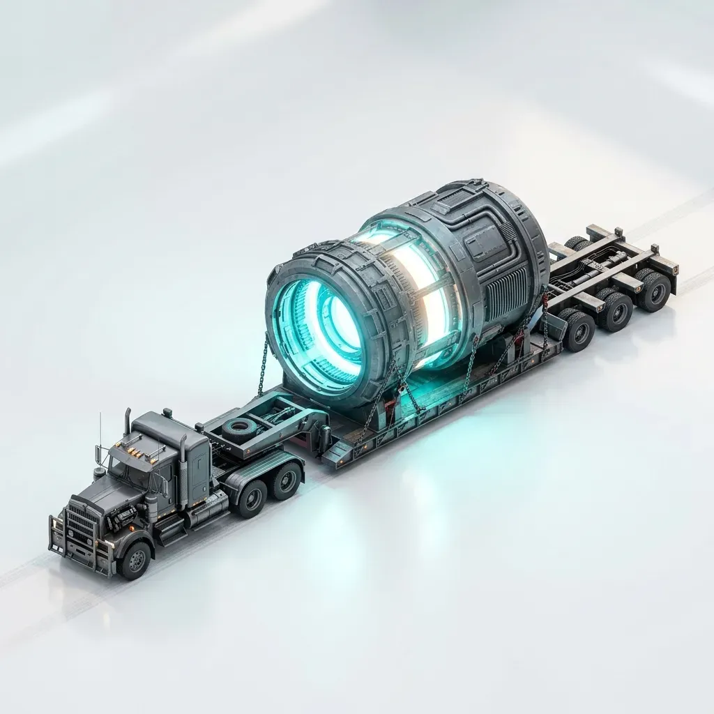 Oversized interstate freight on a heavy haulage trailer icon
