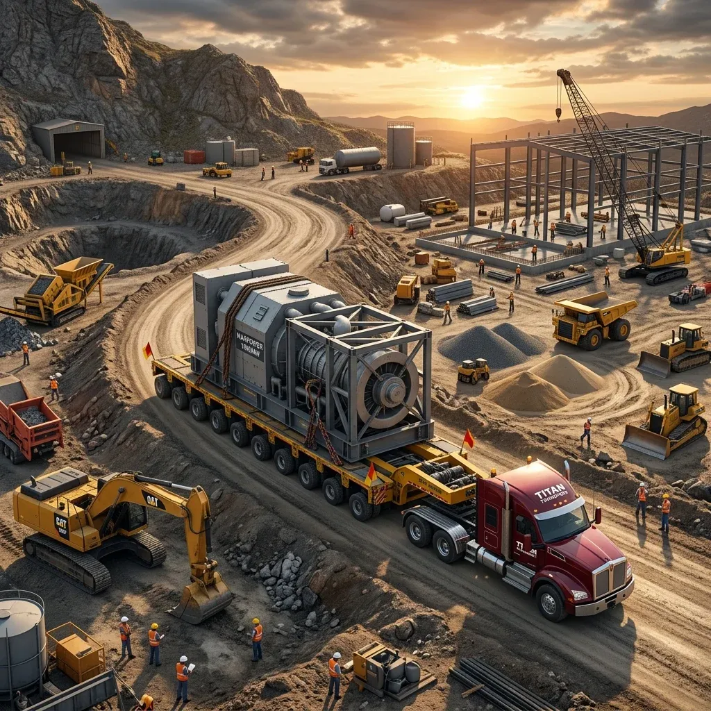Staged oversized delivery to a hard-access construction site