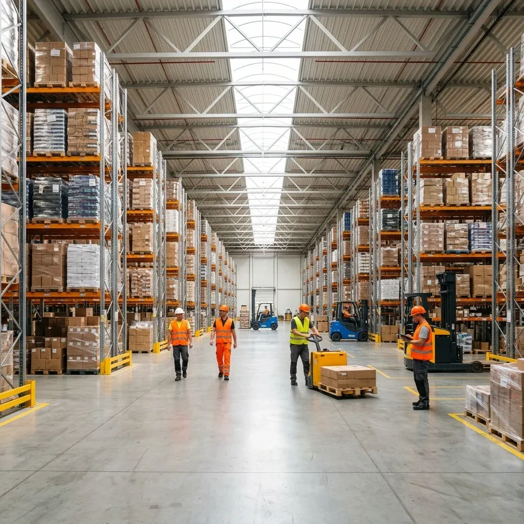 Palletised freight stored and protected in an Ozcoast Logistics warehouse