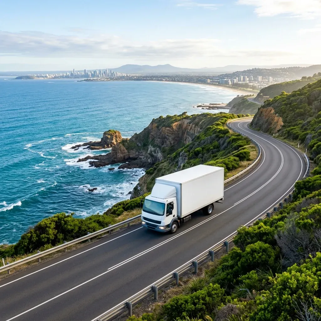 Intrastate freight truck on a regional Australian road
