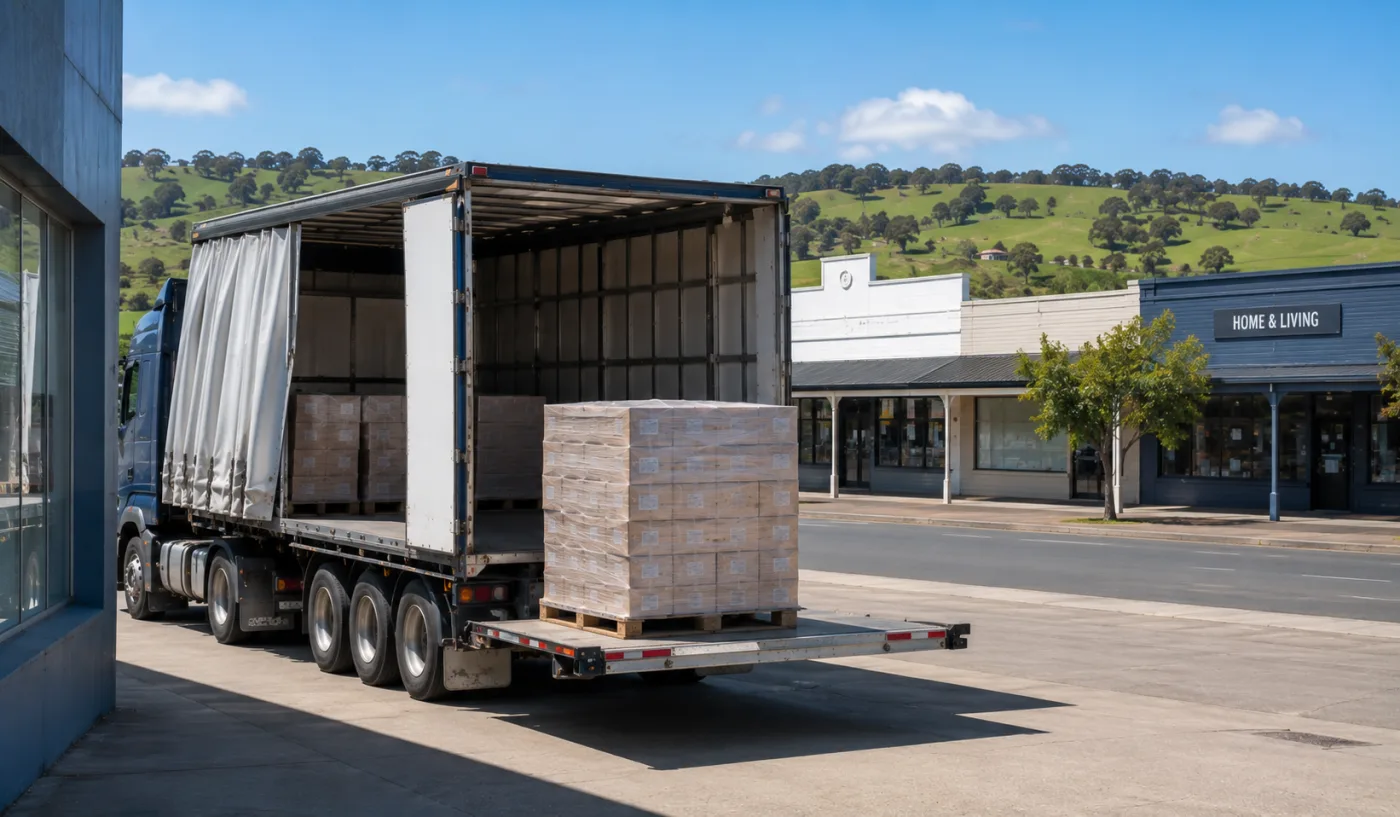 Pallet unloaded at a business in a Limestone Coast town