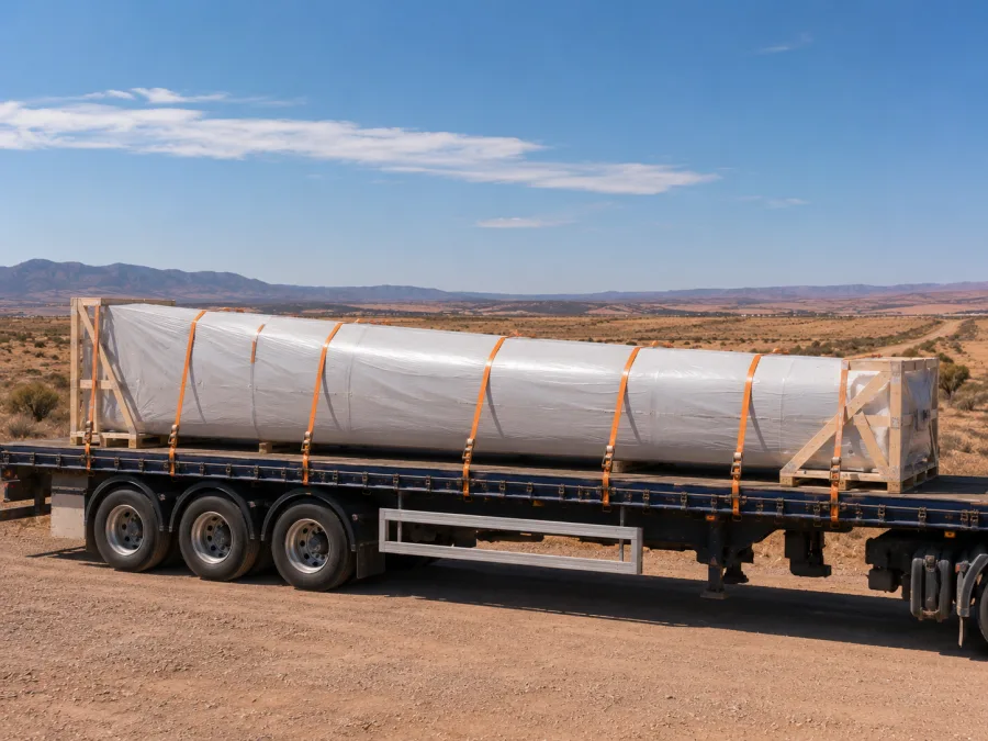 Wrapped project component loaded for a renewable energy site