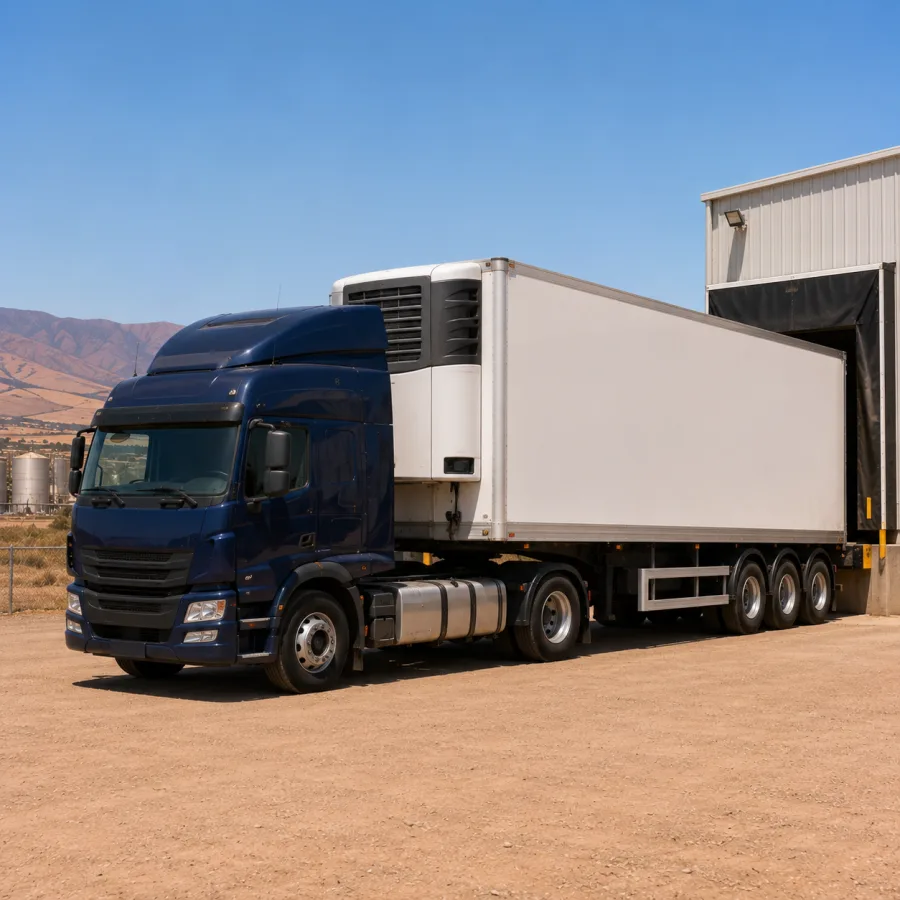 Refrigerated trailer at a Port Augusta regional dock
