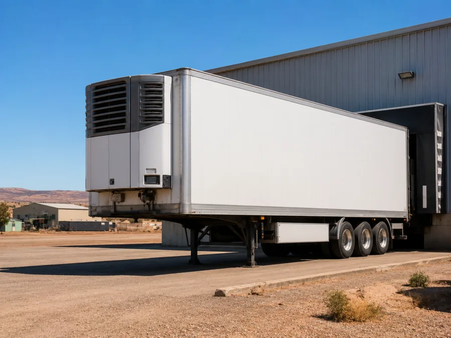 Refrigerated trailer at a Whyalla regional dock