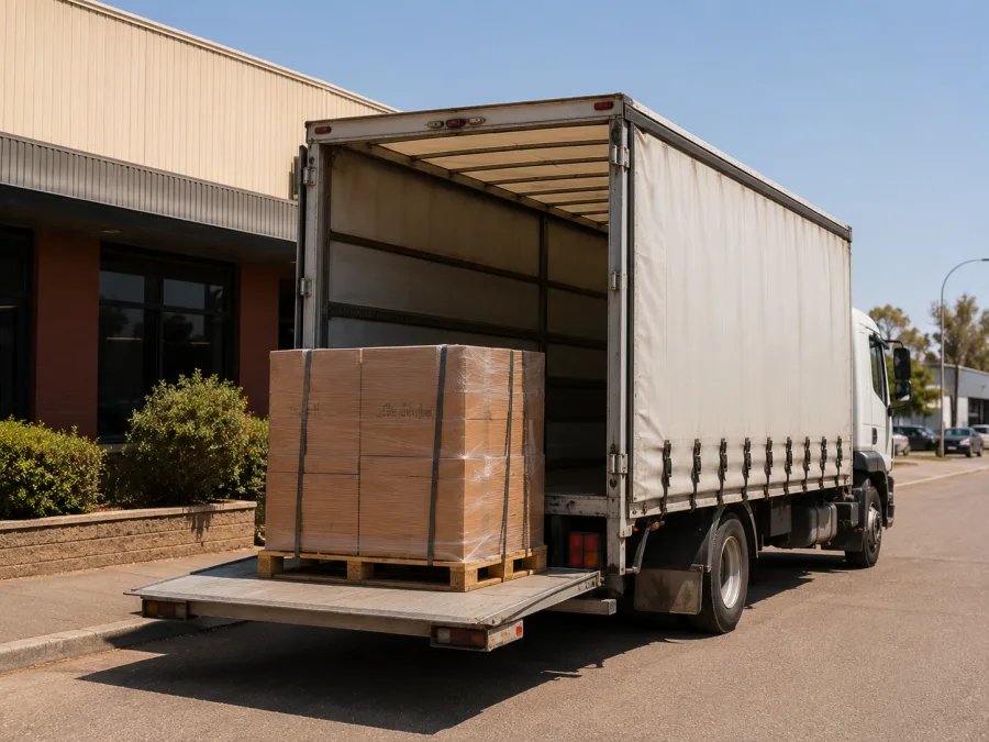 Pallet unloaded at a business in Whyalla