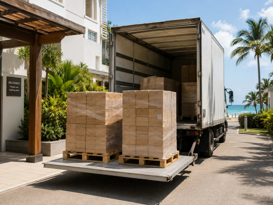 Supplies delivered to a coastal hospitality business near Bargara
