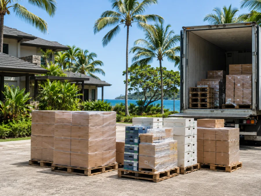 Supplies delivered to a hospitality business in tropical Cairns