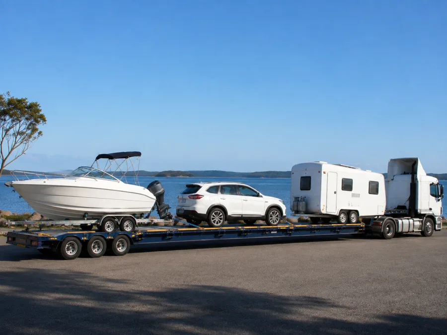 Cars, caravans & boats, Brisbane to Hervey Bay freight