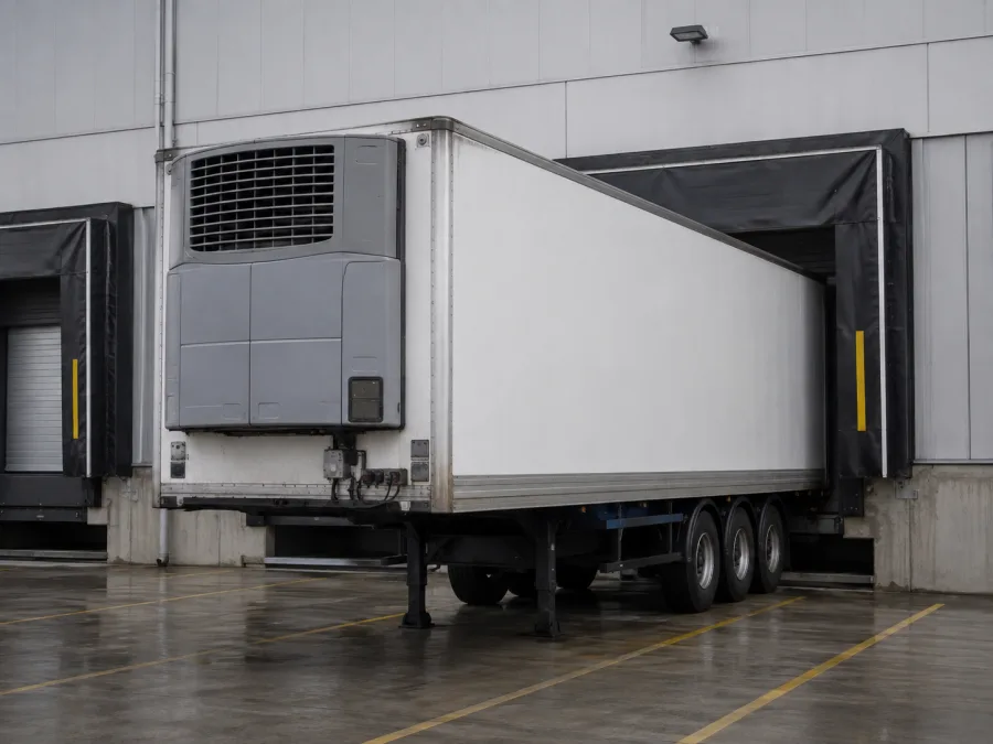 Refrigerated trailer sealed into a chilled dock in Melbourne's west