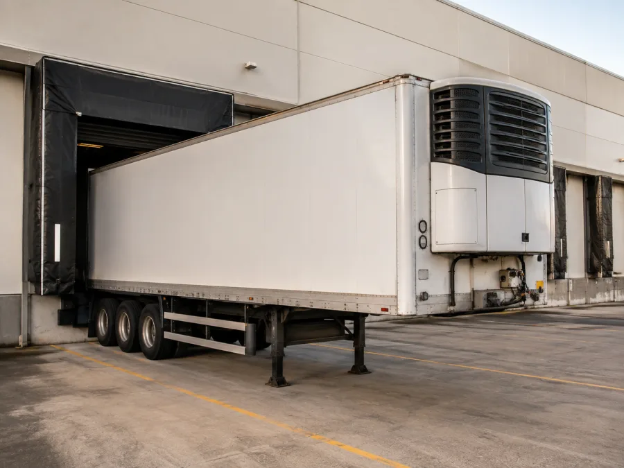 Refrigerated trailer sealed into a chilled dock in Western Sydney