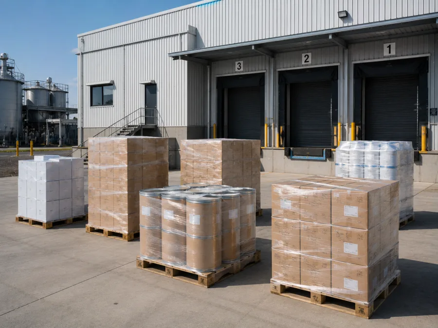 Packaging and ingredients staged at a Toowoomba processing facility