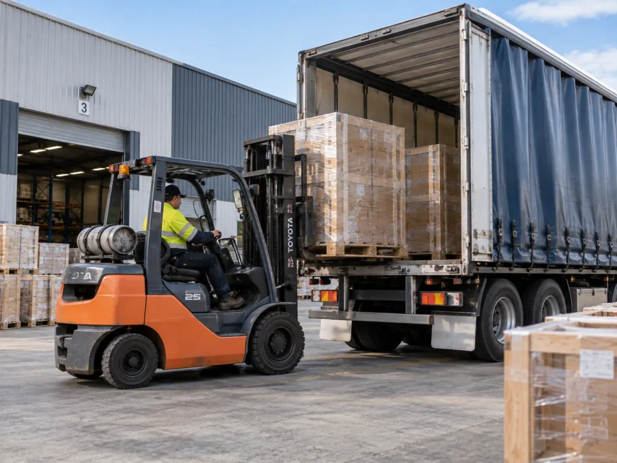 Manufactured product loaded at a Bathurst factory for the run east