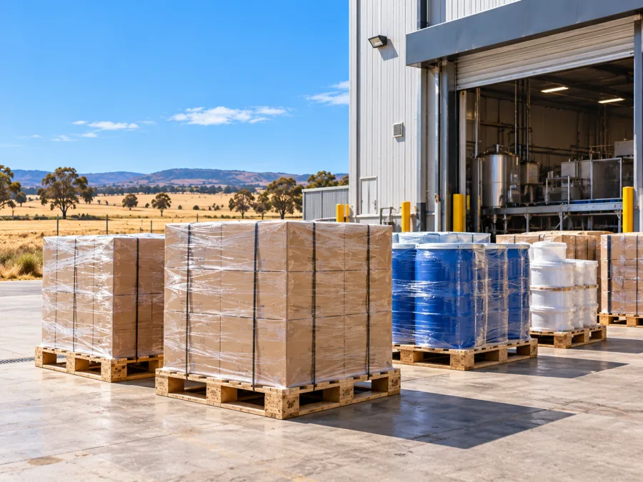 Packaging and ingredients staged at a Wagga food processing facility