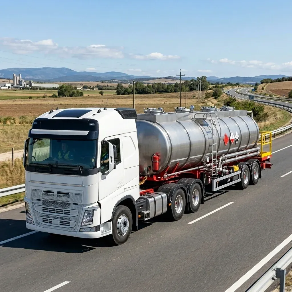 Ozcoast Logistics placarded dangerous goods vehicle carrying hazardous freight